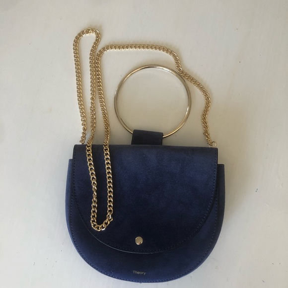 Theory Handbags - Blue suede Theory Whitney crossbody
